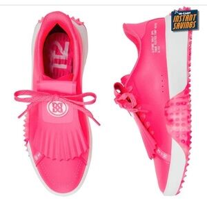 G/FORE Neon Pink Athletic Lace-Up Sneakers with Fringe Kiltie NIB